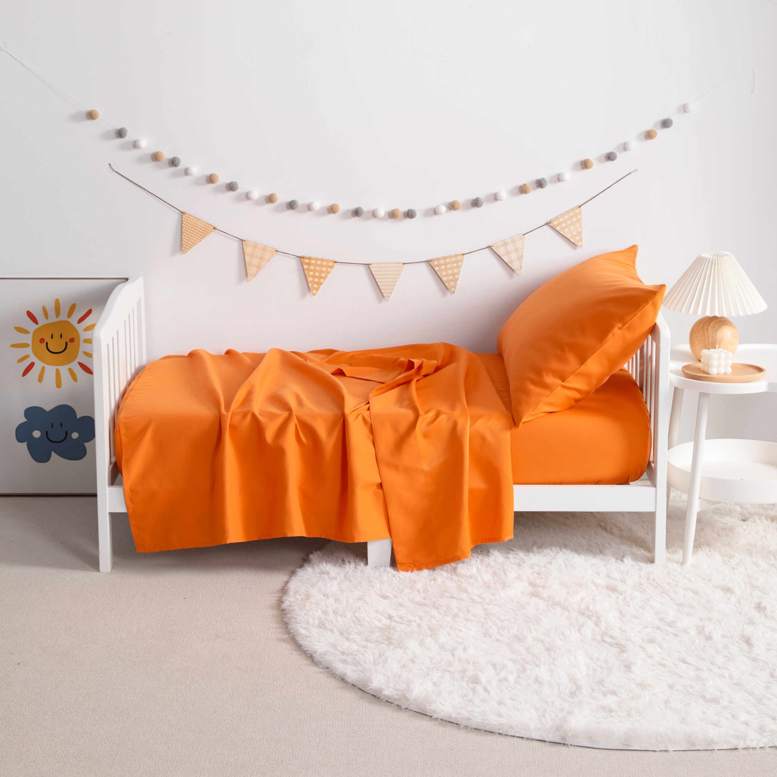 Aerisaura 3-Piece Microfiber Toddler Sheet Set, Orange
