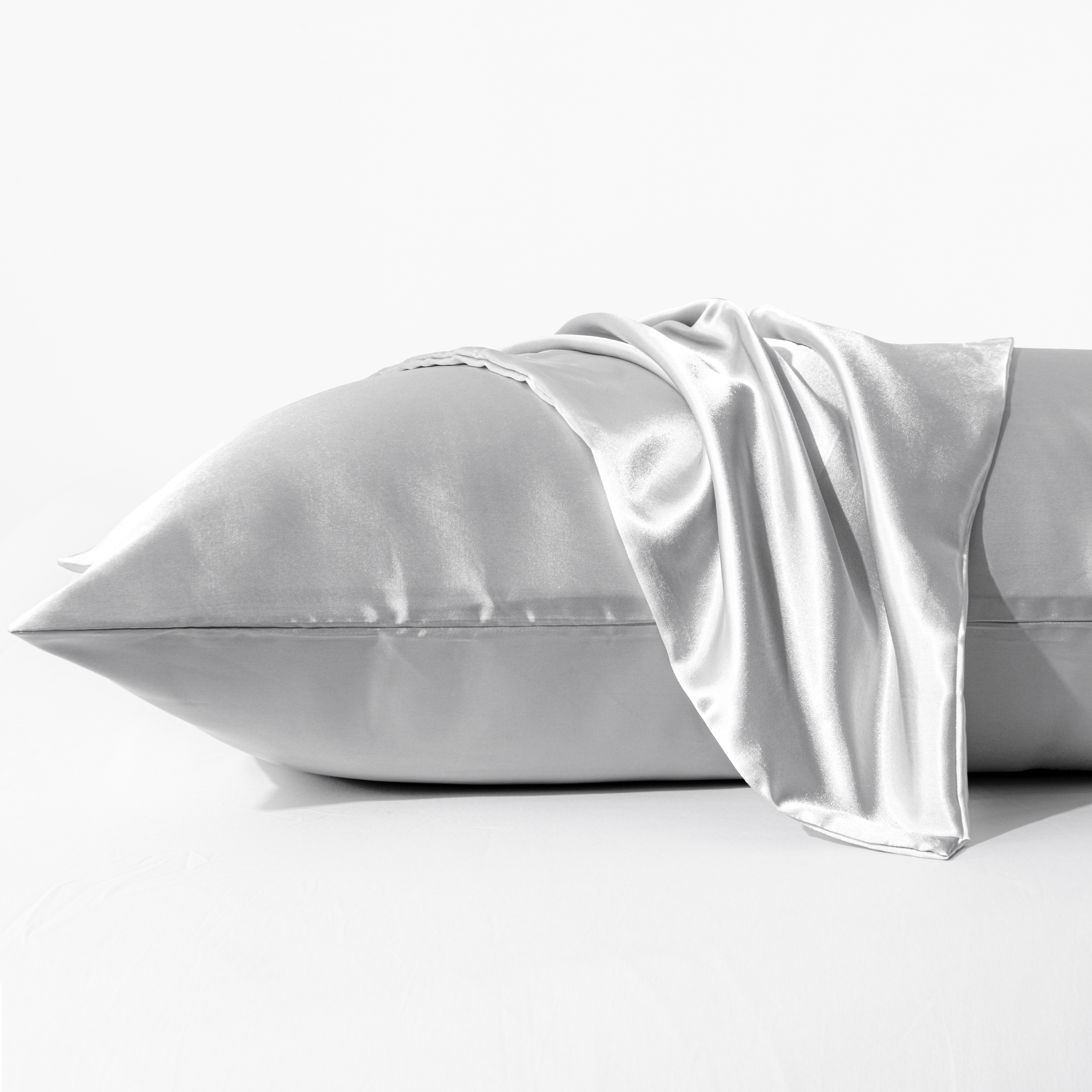 Aerisaura Satin Pillowcases for Hair and Skin, 2 Pack Cooling Silky Satin Pillow Cases with Envelope Closure, Ultra Soft Smooth Bed Pillow Covers, Standard Size 20x26 Inches, Silvery Grey